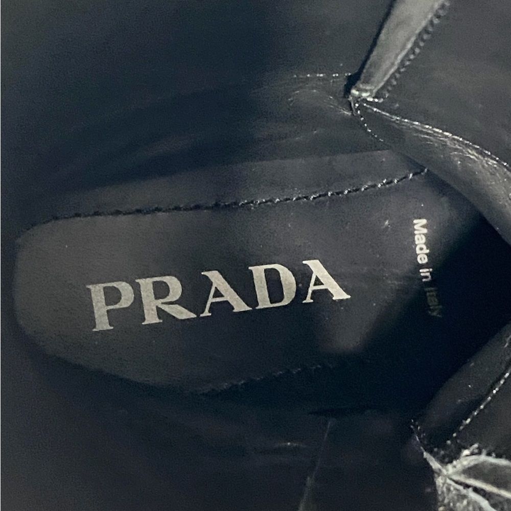 Prada Lug-Sole Tall Leather Combat Boots size 36 - Picture 9 of 15